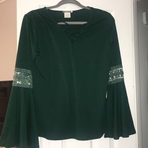 Bell Sleeve lace up Hippie Shirt